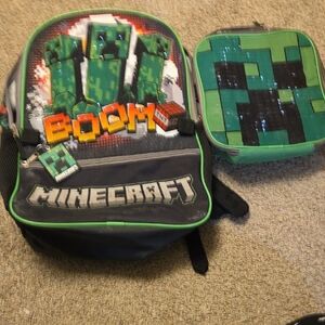 Minecraft Creeper Backpack and Lunchbox